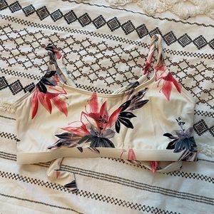 O’Neil floral lace up bikini top size Medium